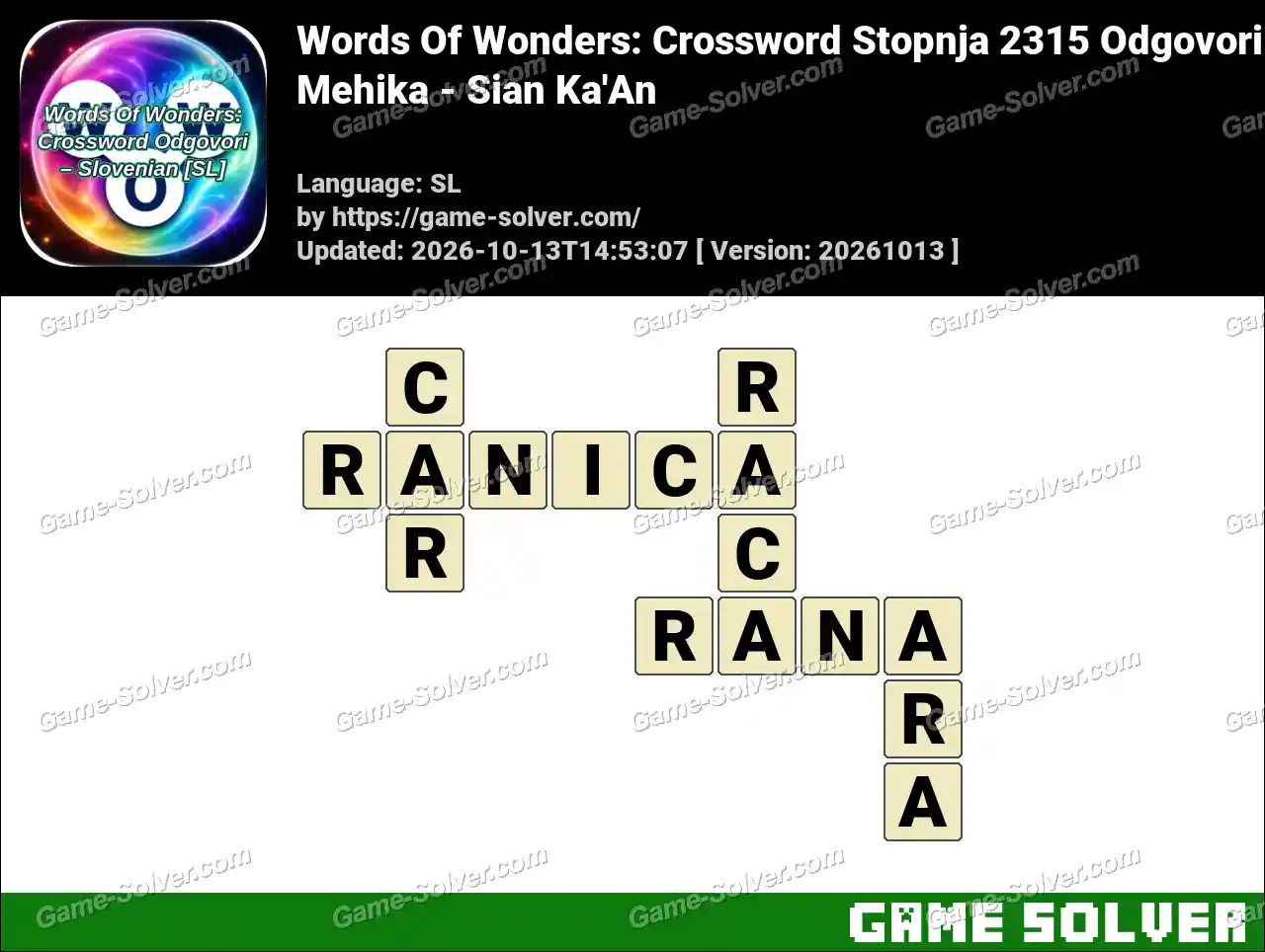Words Of Wonders: Crossword Stopnja 2315 Odgovori – Mehika – Sian Ka’An